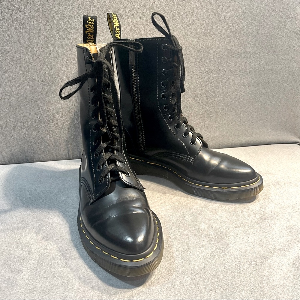 Dr. Martens Shiny Black Lace-Up Boots